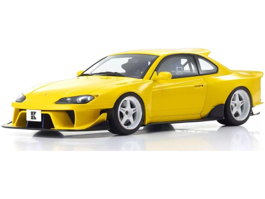 Nissan Silvia S15 Khyzyl Saleem Yellow 1:18 Scale Kyosho Resin Model Car-Kyosho-Diecast Model Centre