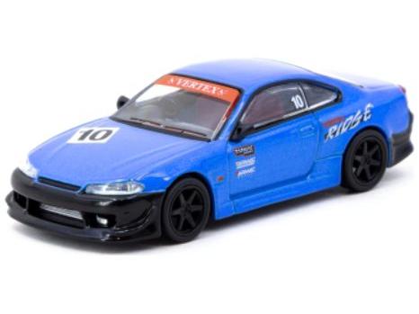 Nissan Silvia (S15) Vertex (Tarmac Works 10th Anniversary) Blue/Black 1:64 Scale Tarmac Works Diecast Model Car-Tarmac Works-Diecast Model Centre