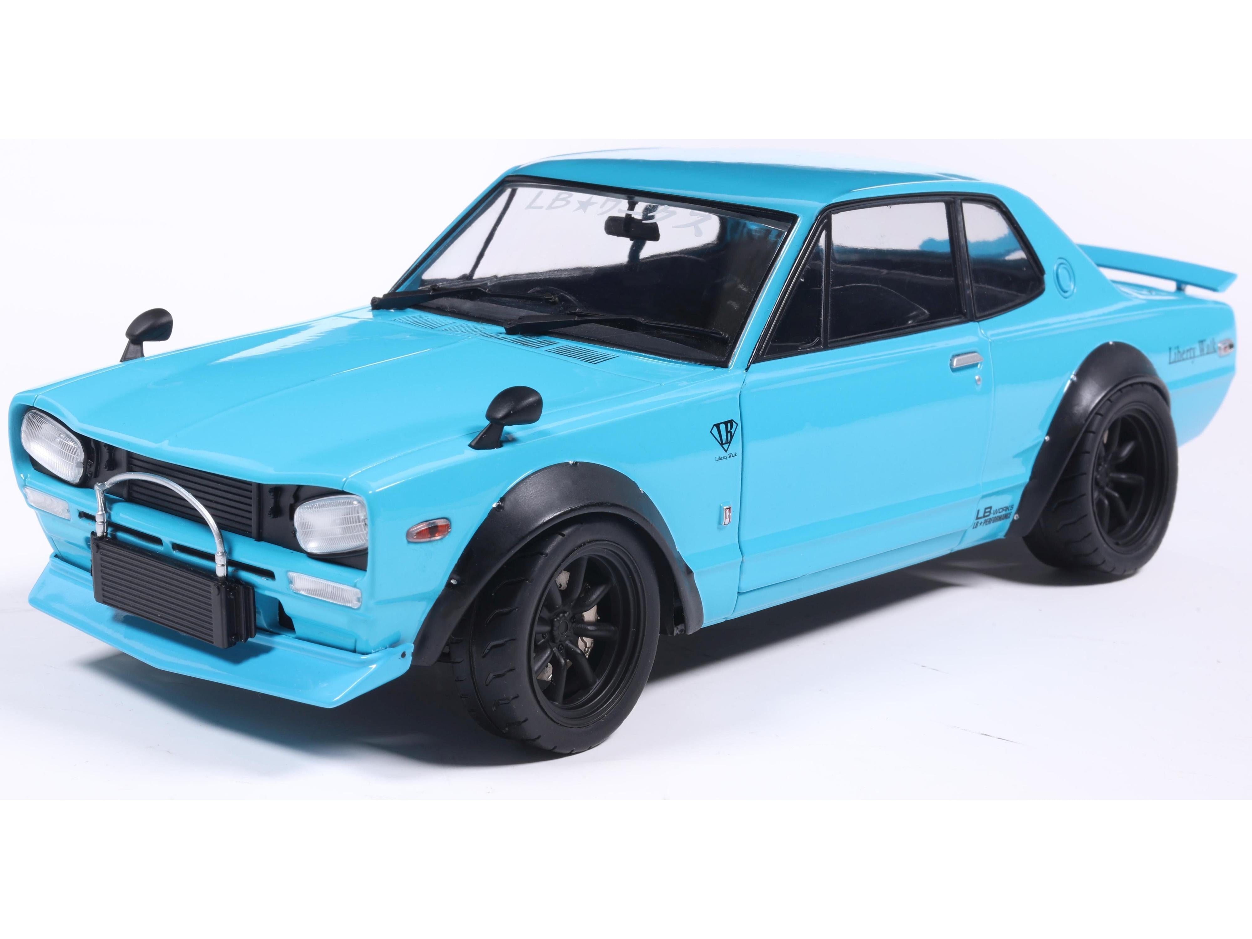 Nissan Skyline 2000 GT-R (KPGC10) Hakosuka Liberty Walk Body Kit Blue 1970 1:18 Scale Solido Diecast Model Car-Solido-Diecast Model Centre