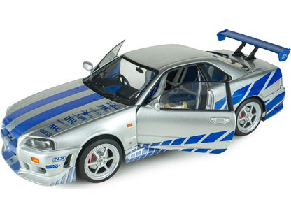 Nissan Skyline GT-R (BNR34) 2Fast 2Furious Brian 1:18 Scale Diecast Car – Solido-Solido-Diecast Model Centre