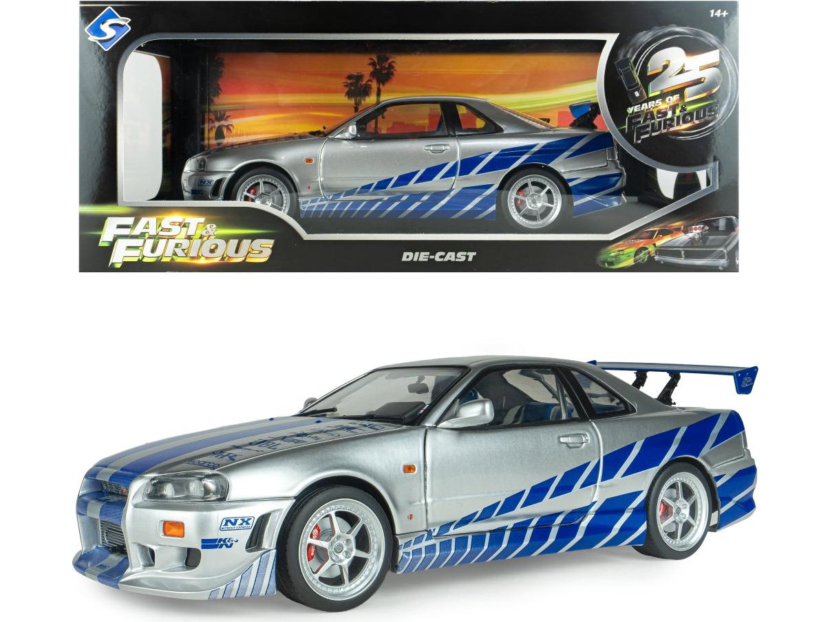 Nissan Skyline GT-R (BNR34) 2Fast 2Furious Brian 1:18 Scale Diecast Car – Solido-Solido-Diecast Model Centre