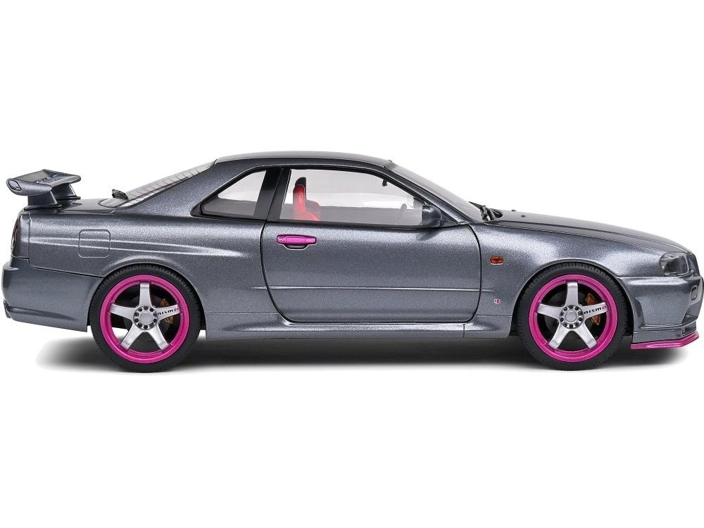 Nissan Skyline GT-R (BNR34) Grey 1999 1:18 Scale Diecast Model Car – Solido-Solido-Diecast Model Centre