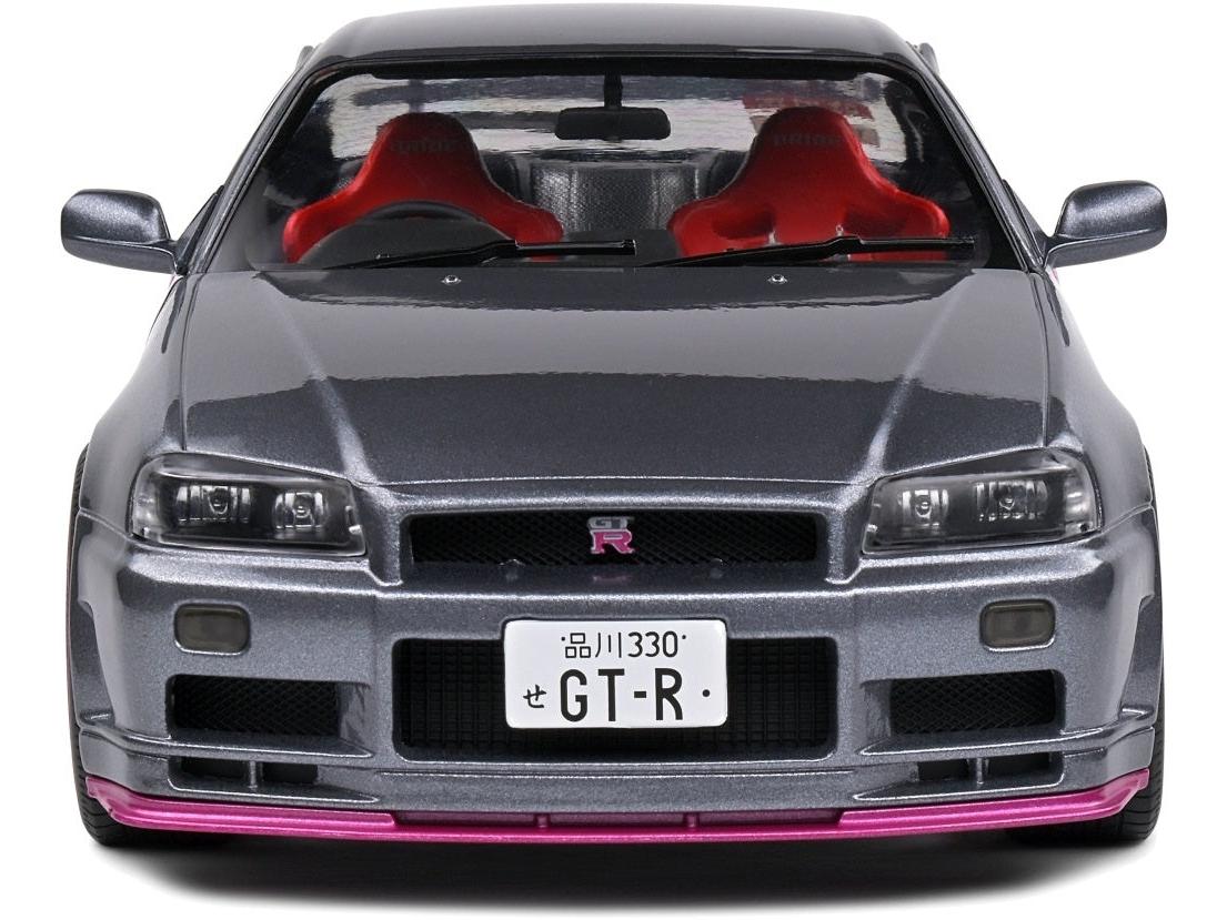 Nissan Skyline GT-R (BNR34) Grey 1999 1:18 Scale Diecast Model Car – Solido-Solido-Diecast Model Centre