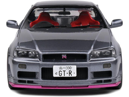 Nissan Skyline GT-R (BNR34) Grey 1999 1:18 Scale Diecast Model Car – Solido-Solido-Diecast Model Centre