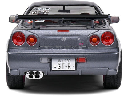 Nissan Skyline GT-R (BNR34) Grey 1999 1:18 Scale Diecast Model Car – Solido-Solido-Diecast Model Centre