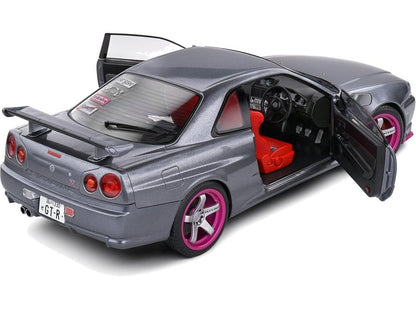 Nissan Skyline GT-R (BNR34) Grey 1999 1:18 Scale Diecast Model Car – Solido-Solido-Diecast Model Centre