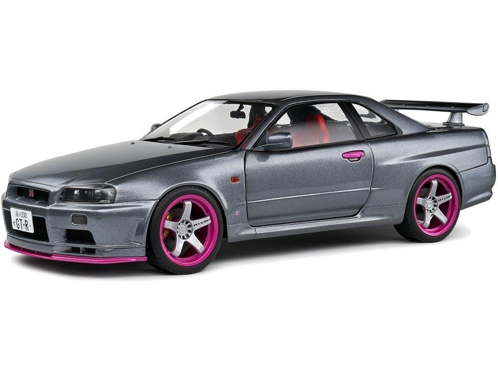 Nissan Skyline GT-R (BNR34) Grey 1999 1:18 Scale Diecast Model Car – Solido-Solido-Diecast Model Centre