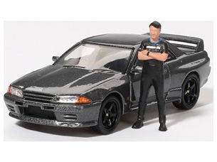 Nissan Skyline GT-R (R32) NISMO Gunmetal w/Matsuda Figure - 1:64 Scale Model Car-MINI GT-Diecast Model Centre