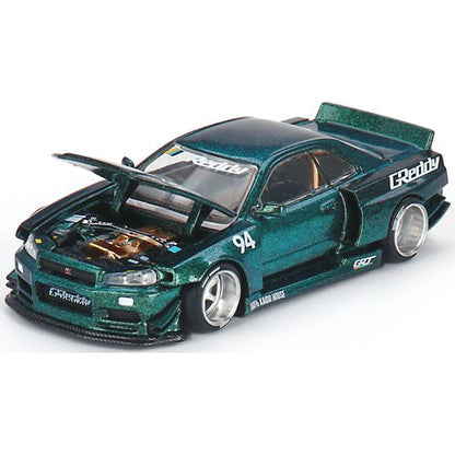 Nissan Skyline GT-R (R34) Kaido Works Greddy V1 - 1:64 Scale Diecast Model Car-MINI GT-Diecast Model Centre
