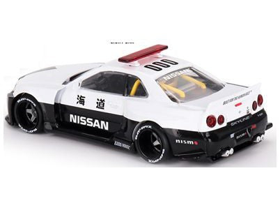 Nissan Skyline GT-R R34 Kaido Works (V2 Aero) Police - 1:64 Scale Diecast Model Car-MINI GT-Diecast Model Centre