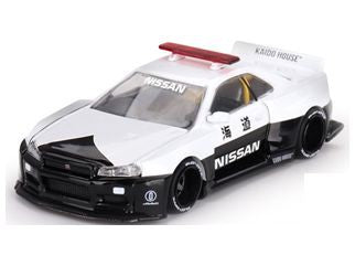 Nissan Skyline GT-R R34 Kaido Works (V2 Aero) Police - 1:64 Scale Diecast Model Car-MINI GT-Diecast Model Centre