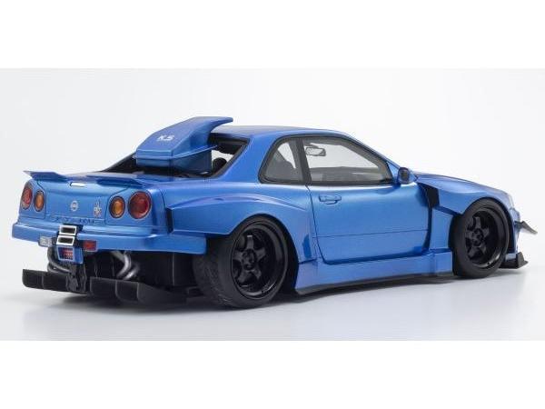 Nissan Skyline GT-R R34 Khyzyl Saleem Design Blue 1:18 Scale Resin Car – Kyosho Samurai Collection-Kyosho-Diecast Model Centre