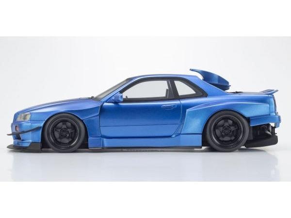Nissan Skyline GT-R R34 Khyzyl Saleem Design Blue 1:18 Scale Resin Car – Kyosho Samurai Collection-Kyosho-Diecast Model Centre