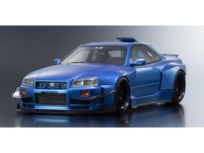 Nissan Skyline GT-R R34 Khyzyl Saleem Design Blue 1:18 Scale Resin Car – Kyosho Samurai Collection-Kyosho-Diecast Model Centre