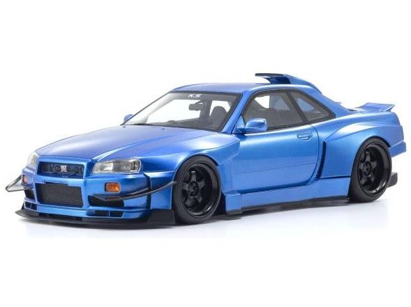 Nissan Skyline GT-R R34 Khyzyl Saleem Design Blue 1:18 Scale Resin Car – Kyosho Samurai Collection-Kyosho-Diecast Model Centre