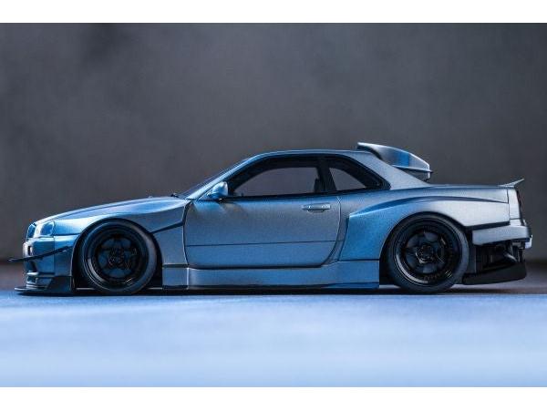 Nissan Skyline GT-R R34 Khyzyl Saleem Design Matte Grey 1:18 Scale Resin Car – Kyosho Samurai Collection-Kyosho-Diecast Model Centre