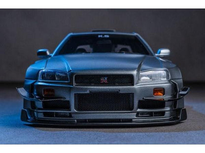 Nissan Skyline GT-R R34 Khyzyl Saleem Design Matte Grey 1:18 Scale Resin Car – Kyosho Samurai Collection-Kyosho-Diecast Model Centre