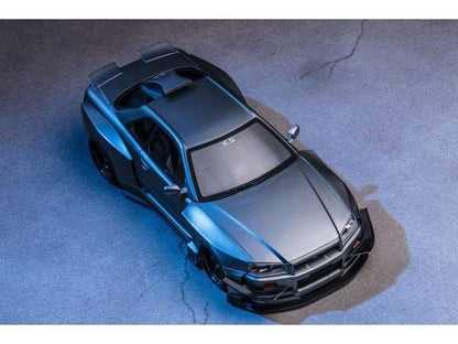 Nissan Skyline GT-R R34 Khyzyl Saleem Design Matte Grey 1:18 Scale Resin Car – Kyosho Samurai Collection-Kyosho-Diecast Model Centre