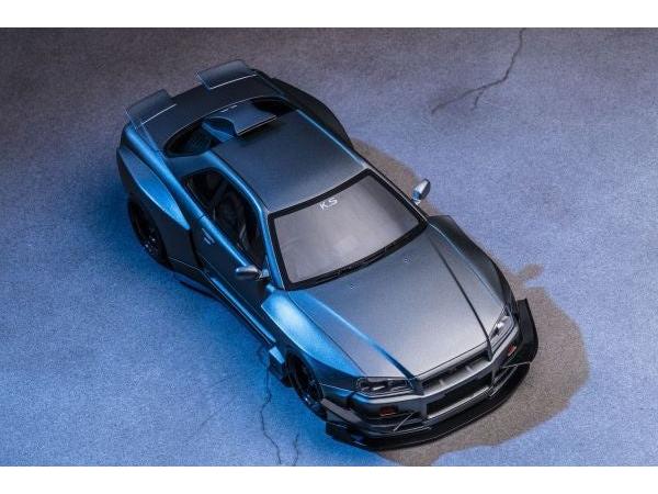 Nissan Skyline GT-R R34 Khyzyl Saleem Design Matte Grey 1:18 Scale Resin Car – Kyosho Samurai Collection-Kyosho-Diecast Model Centre