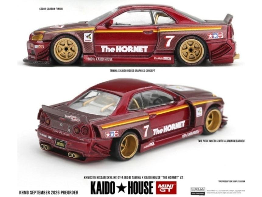 Nissan Skyline GT-R (R34) Tamiya X Kaido House The Hornet V2 1:64 Scale Diecast Car – MINI GT-MINI GT-Diecast Model Centre