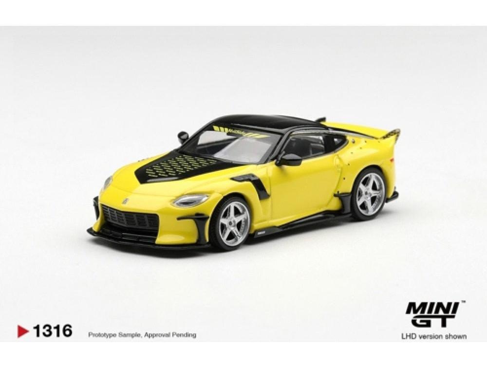 Nissan Z Veilside FFZ400 Ikazuchi Yellow (LHD) Blister Packaging 1:64 Scale Diecast Model Car – MINI GT-MINI GT-Diecast Model Centre