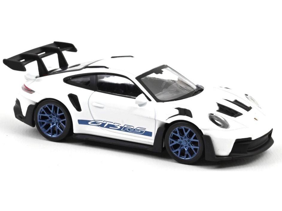 Norev 1:43 Porsche 911 GT3 RS Diecast Model - White with Blue Stickers-Norev-Diecast Model Centre