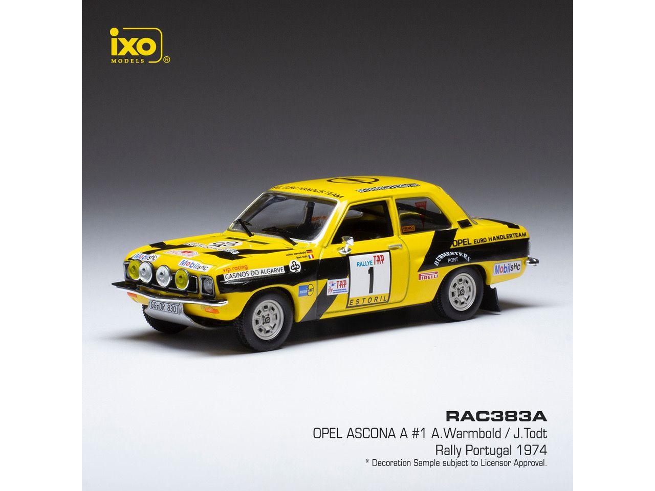 Opel Ascona A #1 Opel Euro Handlerteam Rally Portugal 1974 A.Warmbold/J.Todt 1:43 Scale IXO Diecast Model Car-IXO-Diecast Model Centre