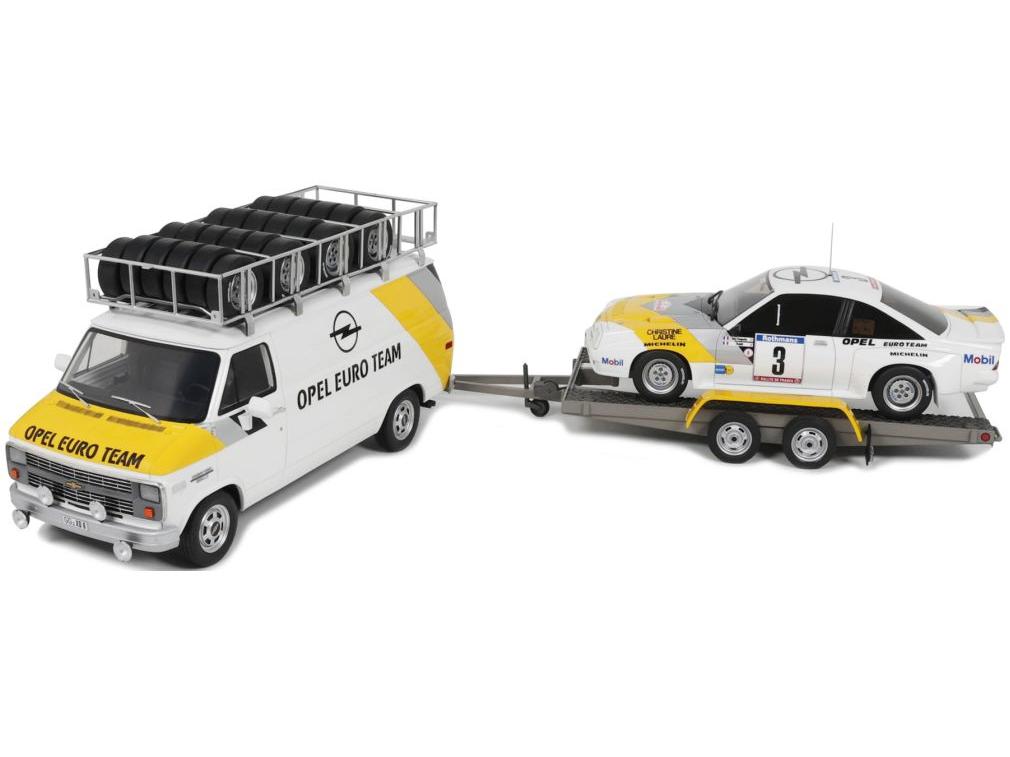 Opel Rallye Pack Tour De Corse 1984 Assistance Vehicle Trailer and Manta 1:18 Scale OttOmobile Resin Model-OttOmobile-Diecast Model Centre