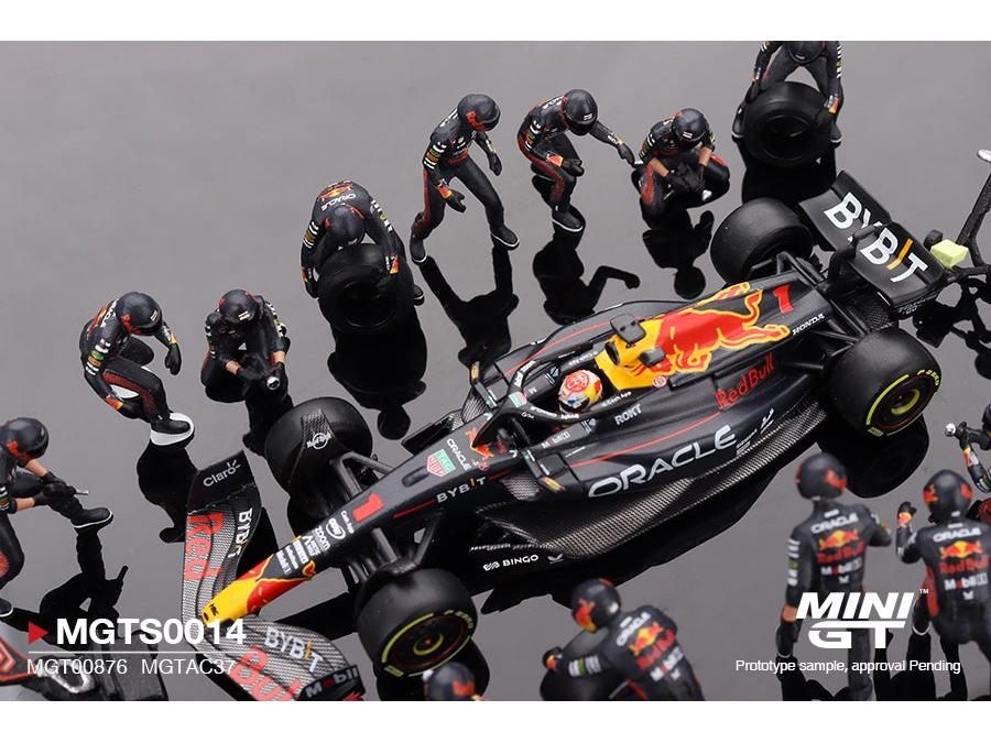 Oracle Red Bull RB19 #1 Max Verstappen F1 Japanese GP 2023 Pit Crew Set Limited Edition 1:64 Scale Diecast – MINI GT-MINI GT-Diecast Model Centre