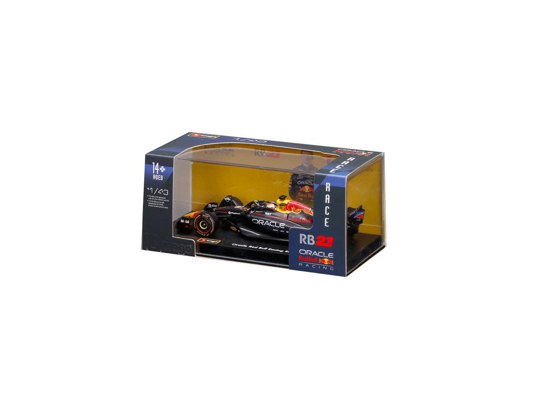 Oracle Red Bull RB21 F1 2025 #1 Max Verstappen w/Helmet 1:43 Scale Bburago Diecast Model Car-Bburago-Diecast Model Centre