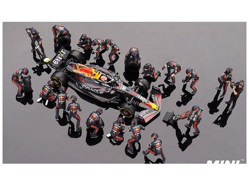 Oracle Red Bull Racing RB19 #1 F1 Japanese GP 2023 Max Verstappen - 1:64 Scale Pit Crew Set-MINI GT-Diecast Model Centre