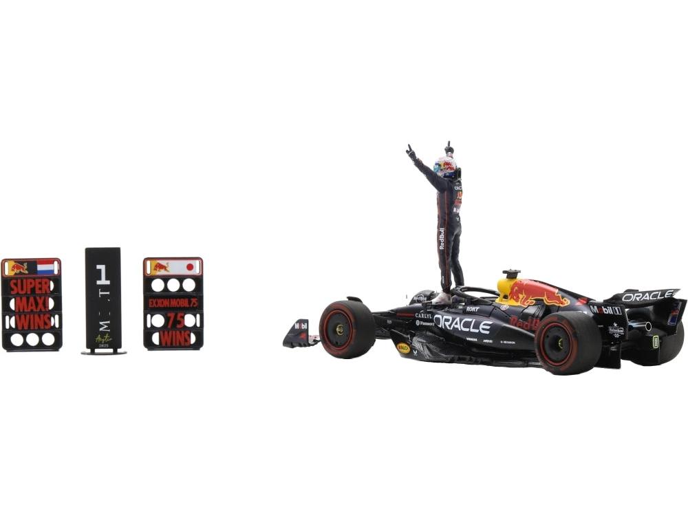 Oracle Red Bull Racing RB21 #1 1st US GP 2025 Max Verstappen w/Pit Boards 1:43 Scale Resin Car – Spark-Spark-Diecast Model Centre