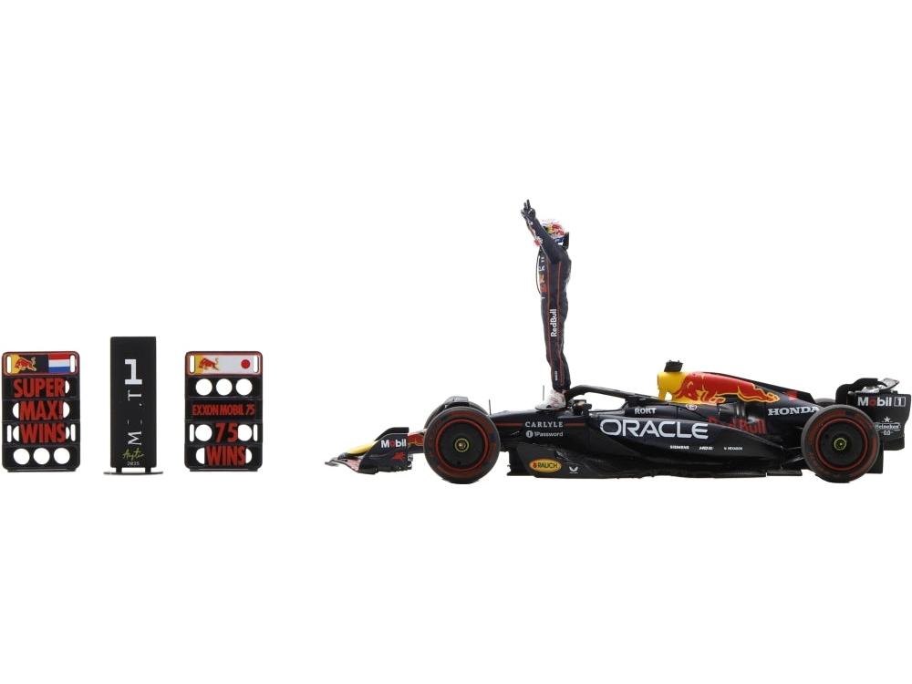 Oracle Red Bull Racing RB21 #1 1st US GP 2025 Max Verstappen w/Pit Boards 1:43 Scale Resin Car – Spark-Spark-Diecast Model Centre