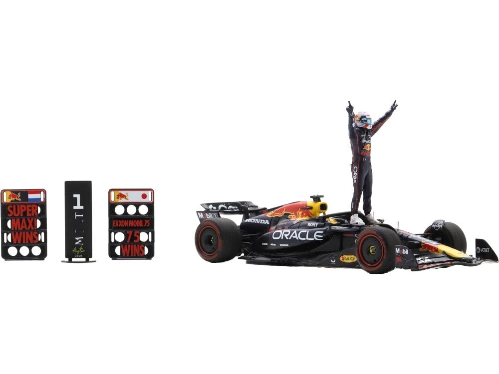 Oracle Red Bull Racing RB21 #1 1st US GP 2025 Max Verstappen w/Pit Boards 1:43 Scale Resin Car – Spark-Spark-Diecast Model Centre