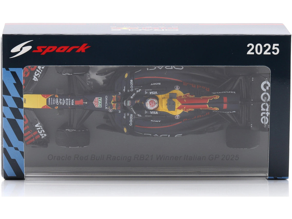 Oracle Red Bull Racing RB21 #1 Winner F1 Italian GP 2025 Vestappen Oracle 50 Wins w/Pit Board 1:43 Scale Resin Car – Spark-Spark-Diecast Model Centre