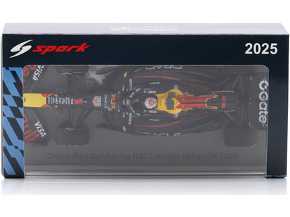 Oracle Red Bull Racing RB21 #1 Winner F1 Italian GP 2025 Vestappen Oracle 50 Wins w/Pit Board 1:43 Scale Resin Car – Spark-Spark-Diecast Model Centre