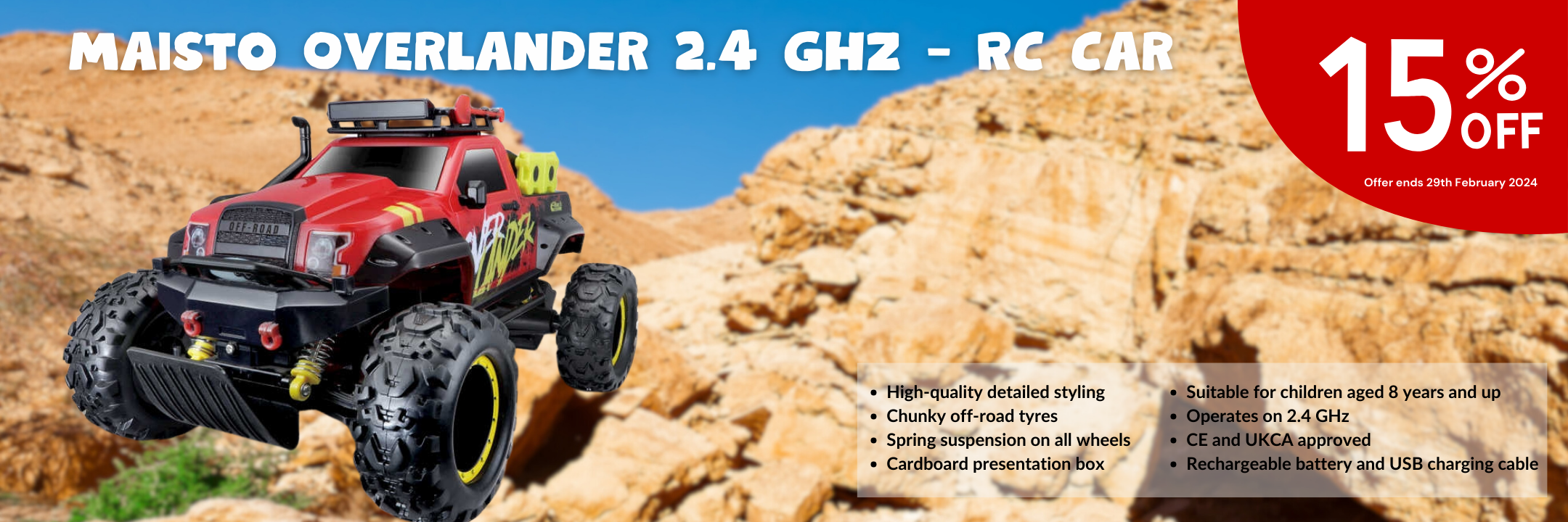 15% Off OverLander 2.4 GHz - RC Car