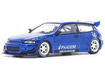 Pandem Civic EG6 v1.5 Metallic Blue - 1:64 Scale Model Car-Pop Race-Diecast Model Centre