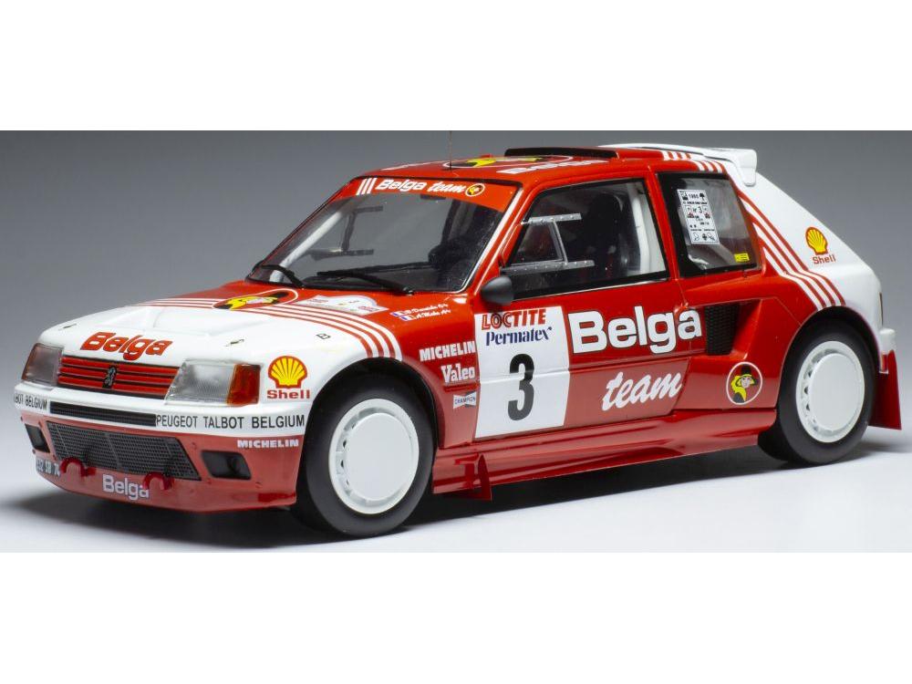 Peugeot 205 T16 #3 B.Darniche/A.Mahe Belga Rally Ypres 1985 1:18 Scale Diecast Model-IXO-Diecast Model Centre