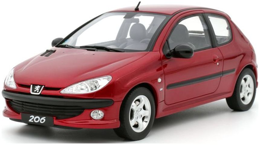 Peugeot 206 S16 Red 1999 1:18 Scale OttOmobile Resin Model-OttOmobile-Diecast Model Centre