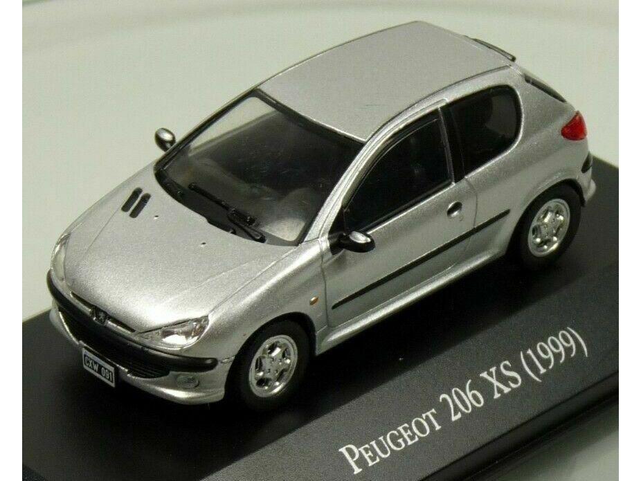 Peugeot 206Xs 1999 Grey (Argentina Spec.) 1:43 Scale Diecast Model-Unbranded-Diecast Model Centre