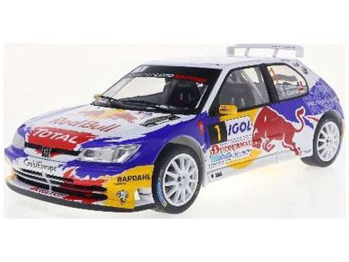 Peugeot 306 Maxi White #1 Rally Du Var 2017 S Loeb/D Elena - 1:18 Scale Model Car-Solido-Diecast Model Centre