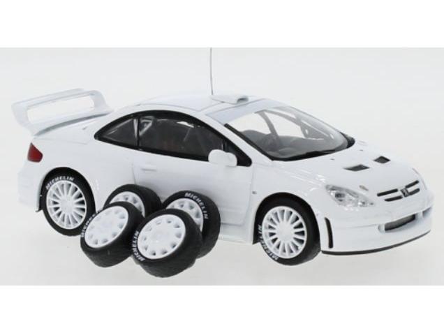 Peugeot 307 WRC White 2 Set of Wheels and Tyres/Extra Rear Spoiler 1:43 Scale IXO Diecast Model Car-IXO-Diecast Model Centre