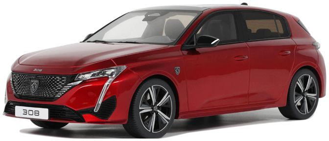 Peugeot 308 GT 2022 Red 1:18 Scale OttOmobile Resin Model-OttOmobile-Diecast Model Centre
