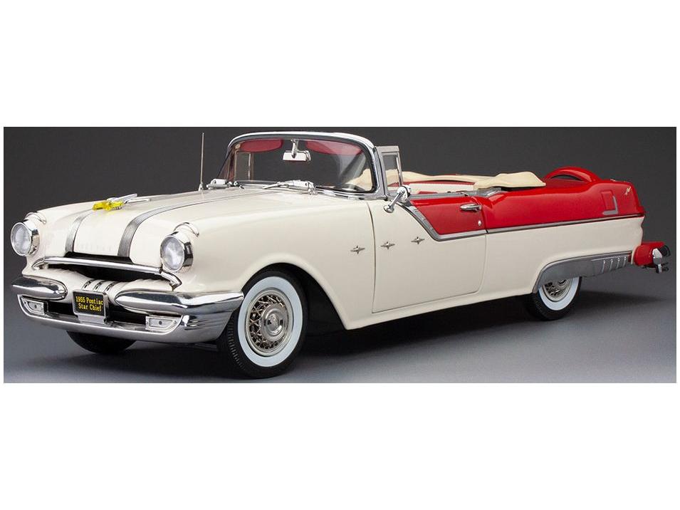Pontiac Star Chief Open Convertible Bolero Red/Castle Grey 1955 1:18 Scale Sun Star Diecast Model Car-Sun Star-Diecast Model Centre