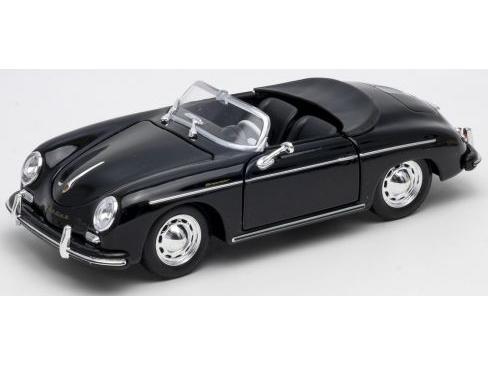 Porsche 356 A Speedster Black Open Top 1:24 Scale Welly Diecast Model-Welly-Diecast Model Centre