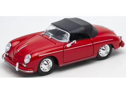 Porsche 356 A Speedster Red Closed Top 1:24 Scale Welly Diecast Model-Welly-Diecast Model Centre