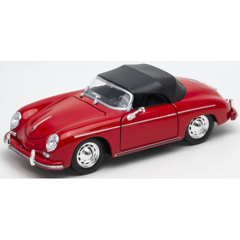 Porsche 356 A Speedster (closed top) red - 1:24 Scale Model Car-Welly-Diecast Model Centre