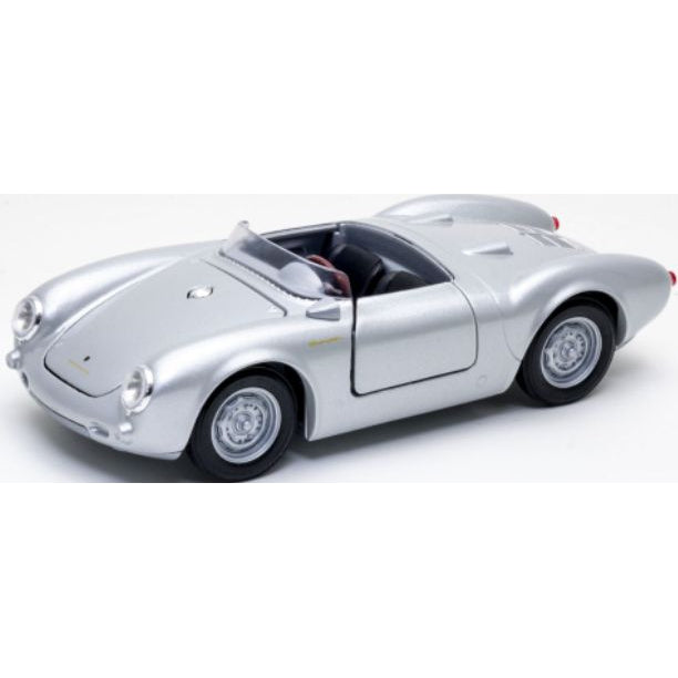 Porsche 550 Spyder silver - 1:24 Scale Model Car-Welly-Diecast Model Centre