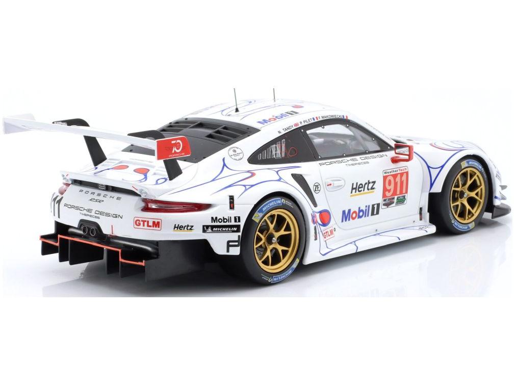Porsche 911 (991) RSR #911 Class Winner Petit Le Mans IMSA 2018 Pilet/Tandy/Makowi 1:18 Scale IXO Diecast Model Car-IXO-Diecast Model Centre